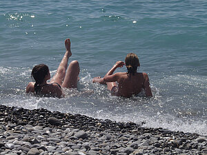 am Strand von Oneglia